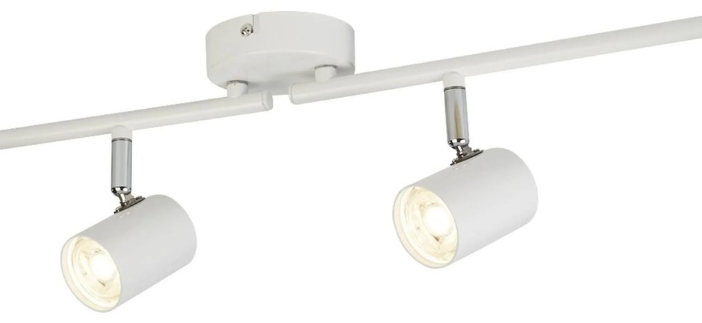 Plafoniera Contemporanea Rollo Acciaio Bianco Vetro Cromo Led 16,1W 3000K