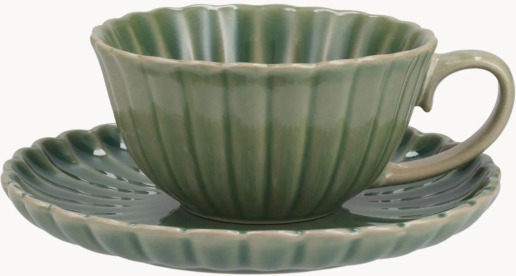 Set di 6 tazze con piattino Lotus