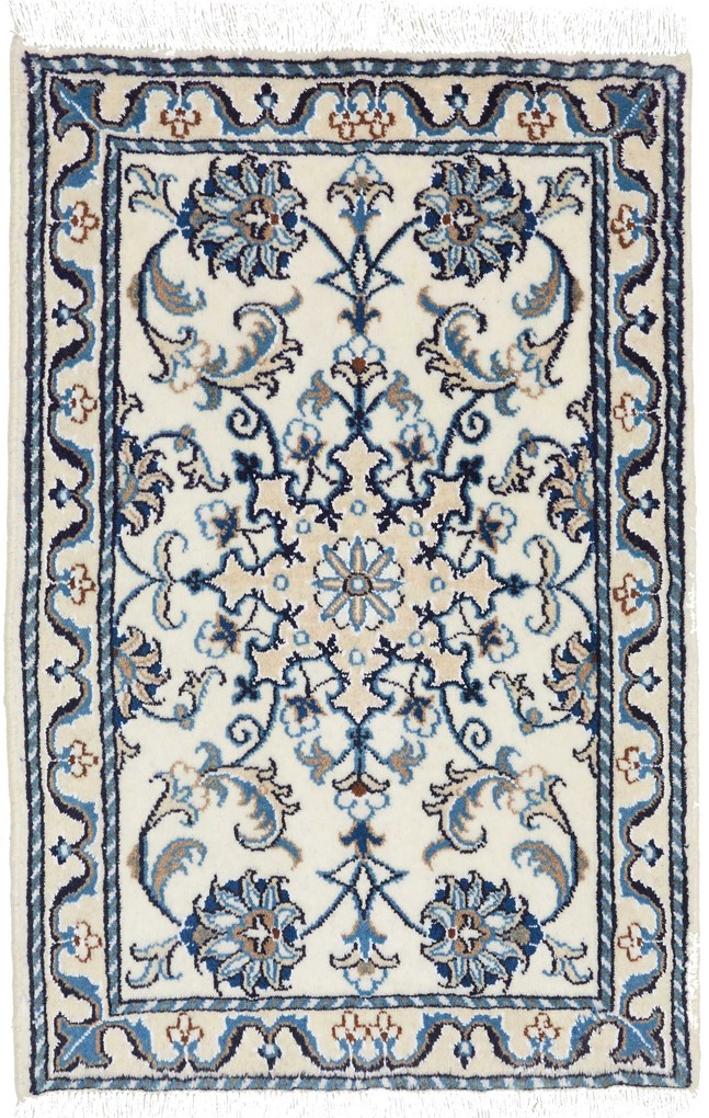 Nain Tappeto persiano 90x60 Beige (Iran) Annodato A Mano