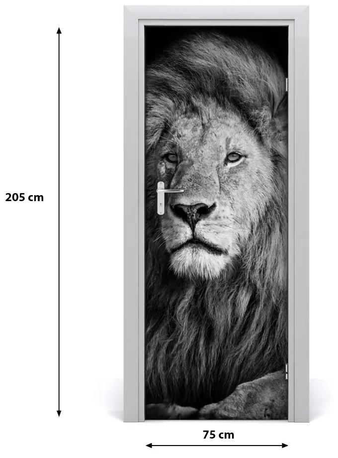 Sticker porta Ritratto di un leone 75x205 cm