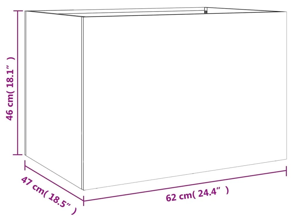 Fioriera Argento 62x47x46 cm in Acciaio Inox