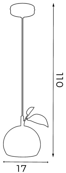 Lampadario a sospensione con filo APPLE 1xE27/15W/230V giallo