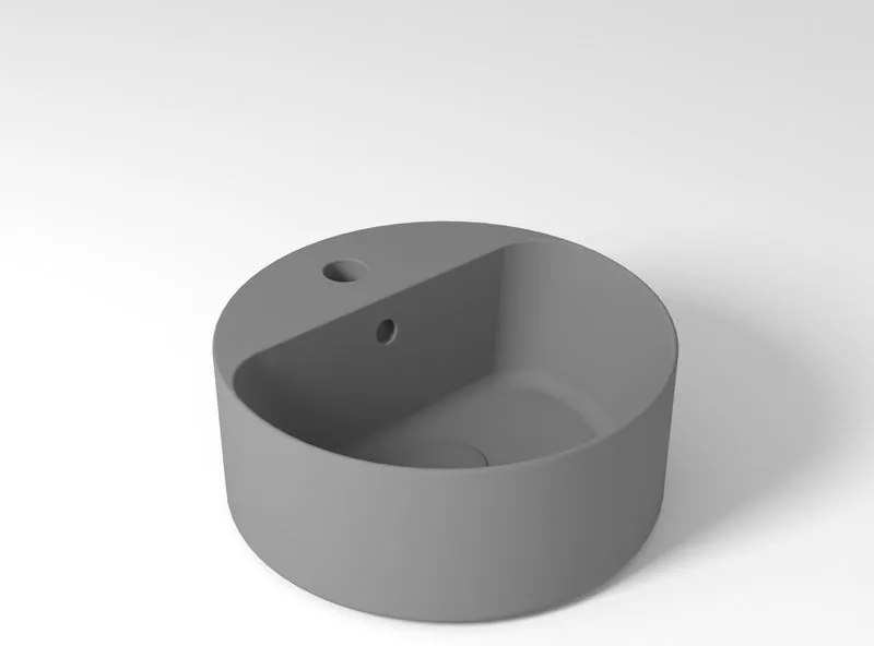 Lavabo da appoggio OLYMPIA CERAMICA tondo in ceramica con foro grigio