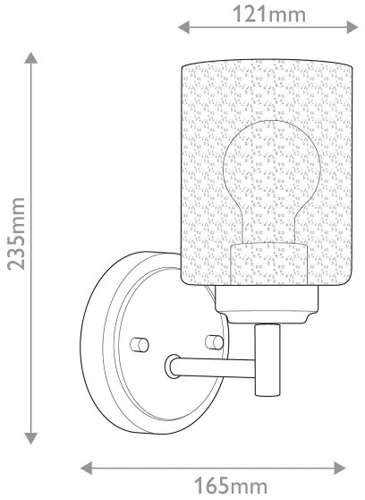 Kichler KL-WINSLOW-1W-NBR - Applique WINSLOW 1xE27/60W/230V ottone