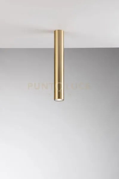 Plafoniera-faretto fluke tonda oro 1 luce attacco gu10 5,5x5,5x40cm