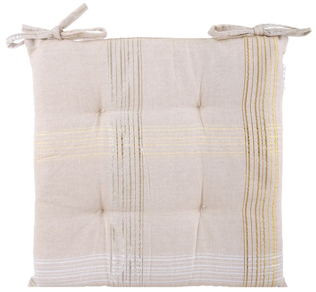 Cuscino sedia tartan 40x40 cm beige e oro