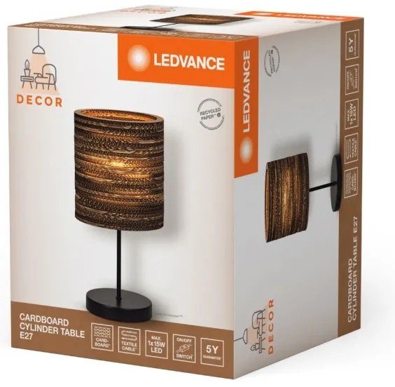 Ledvance - Lampada da tavolo DECOR CARDBOARD 1xE27/15W/230V diametro 20 cm
