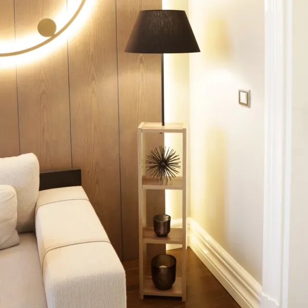 Lampada da terra AYD 1xE27/40W/230V marrone/nera