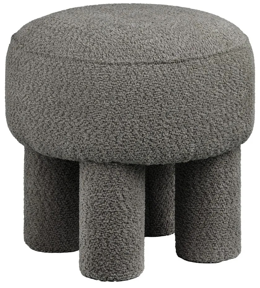 Poggiapiedi grigio scuro con rivestimento in ciniglia Canberra – House Nordic