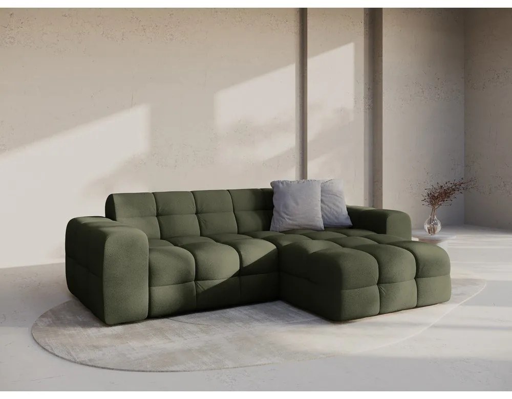 Divano angolare verde (con penisola a destra/con chaise lounge) Kendal – Micadoni