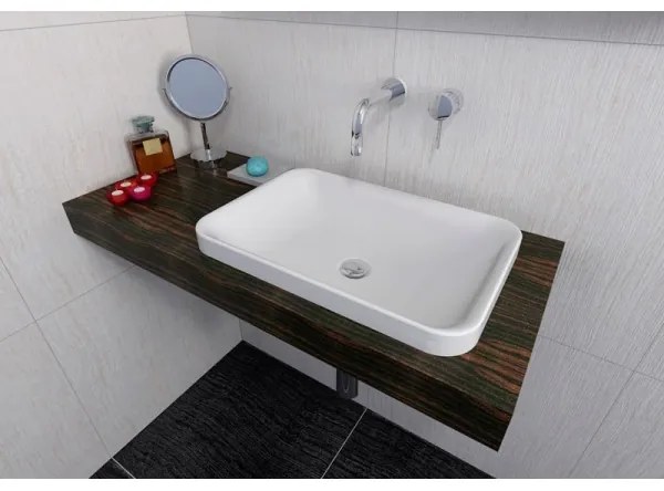 Sapho - Lavabo da incasso ASOFFI 55x37 cm marmo/bianco