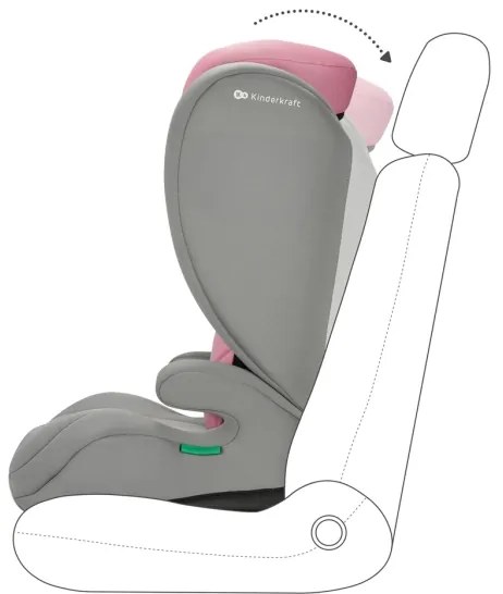 KINDERKRAFT - Seggiolino auto I-SPARK i-Dimensioni (100-150 cm) rosa