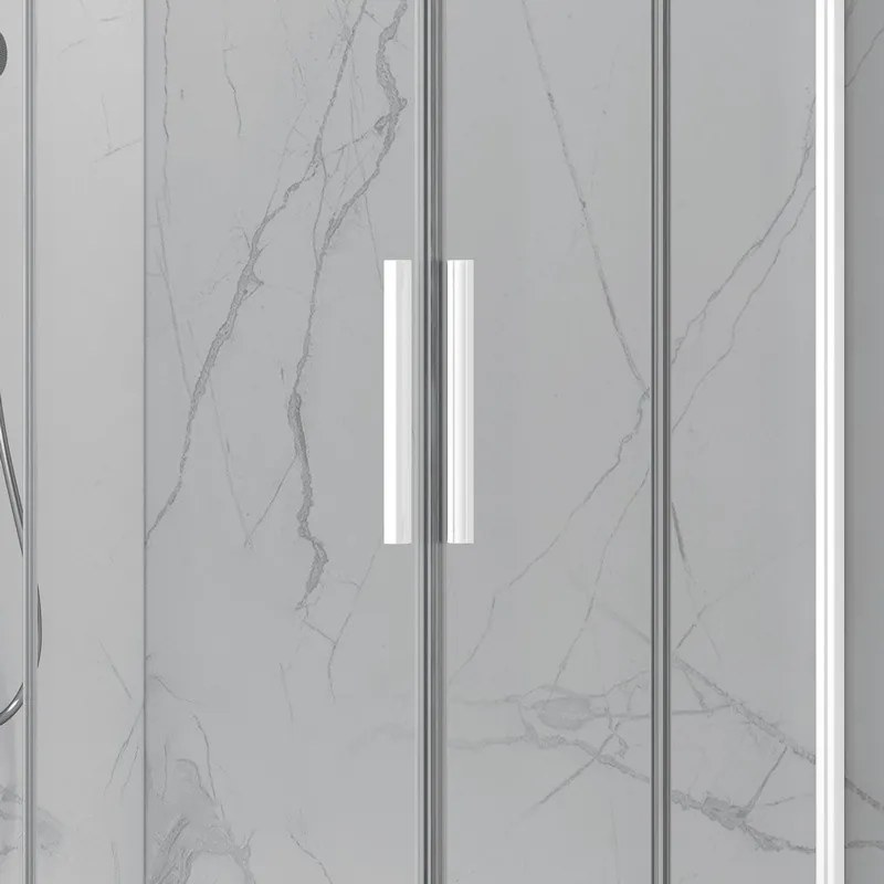 Kamalu - Box doccia 70x100cm angolare porte scorrevoli finitura bianca| KLA1000W