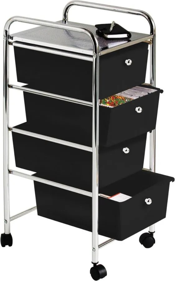 Scaffale mobile in plastica nero-argento 33x79 cm - Premier Housewares