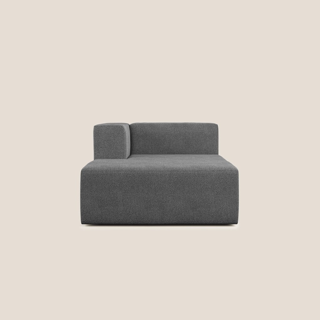Nettuno modulo chaise longue in morbido tessuto bouclè T07