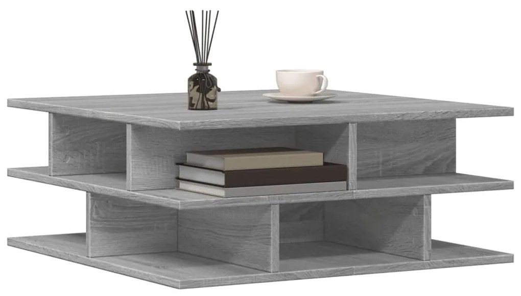 Tavolino da salotto grigio sonoma 70x70x29 cm legno multistrato