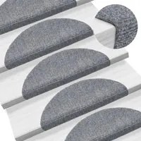 Tappetini Autoadesivi per Scale 15 pz 56x17x3 cm Grigio Chiarocod mxl 120871