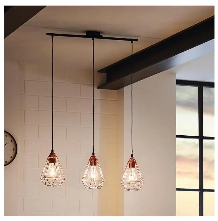 Eglo 94195 - Lampadario TARBES 3xE27/60W/230V