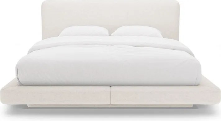 Letto matrimoniale imbottito beige 200x200 cm Linea – Micadoni