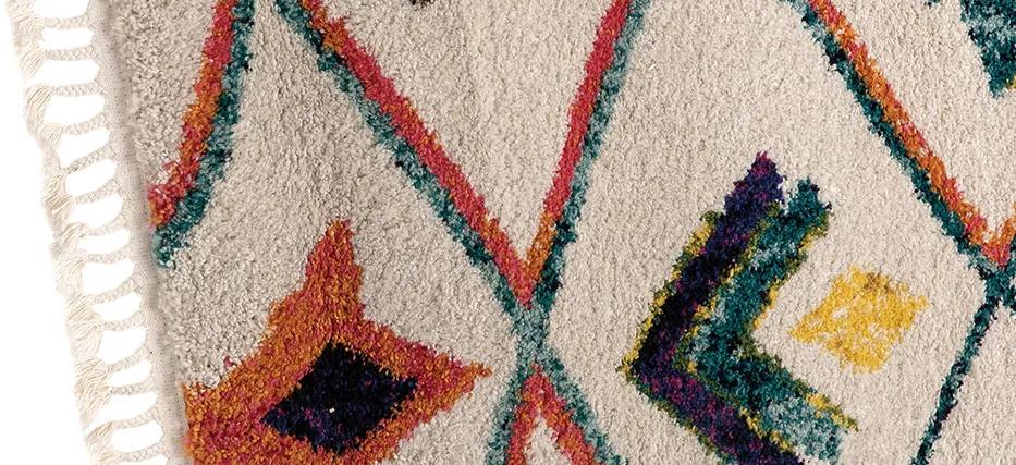 Tappeto motivo berbero multicolore con nappe bianche L160 x L230 cm ALADIN