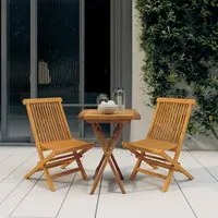 Set da Pranzo per Giardino 3 pz in Legno Massello di Teak cod mxl 40359