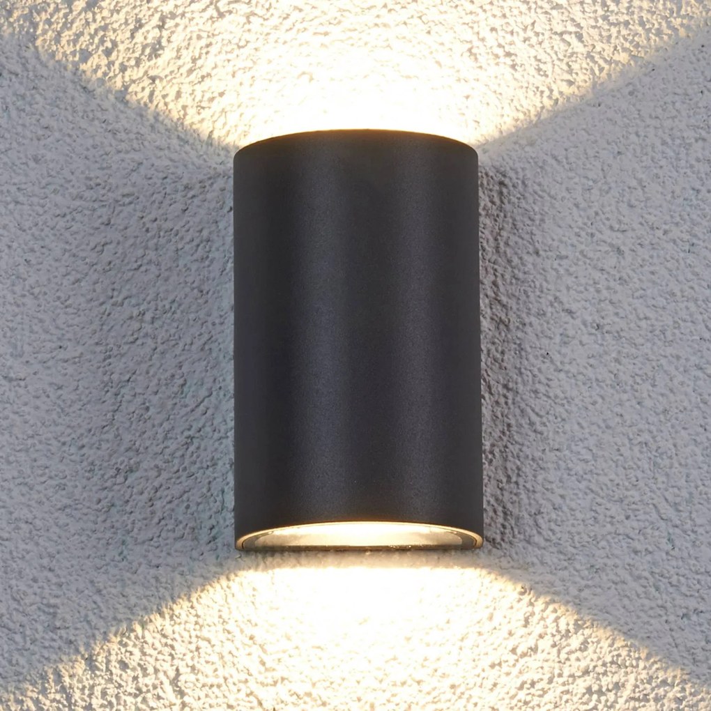 Applique da esterni a LED JALE Lucande, Nero, Alluminio, Moderno, Applique LED da esterni