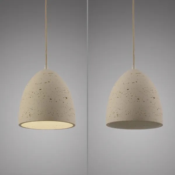 Schöner Wohnen 12540-42 - Lampada a sospensione su cavo TRAVENTA 1xE27/40W/230V Ø 21 cm cemento