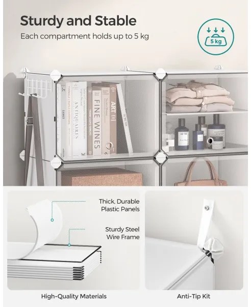 Scaffale modulare con scomparti BOXIFY bianco