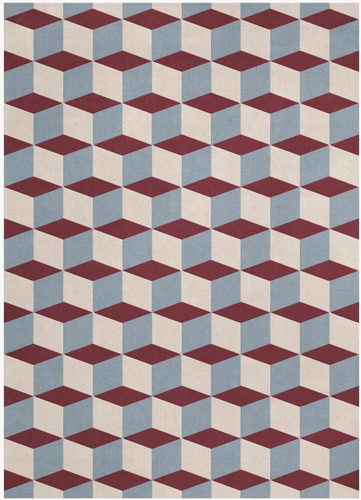 Tappeto in lana a pelo corto tessuto a mano Mulberry Sky