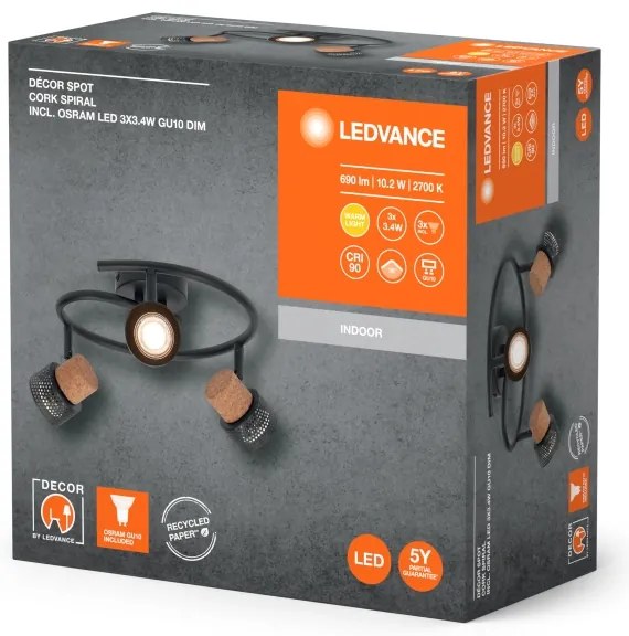 Ledvance - Faretto LED DECOR CORK 3xGU10/3,4W/230V