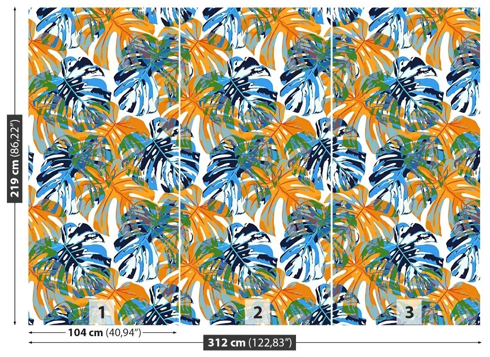 Carta da parati Foglie tropicali 104x70 cm