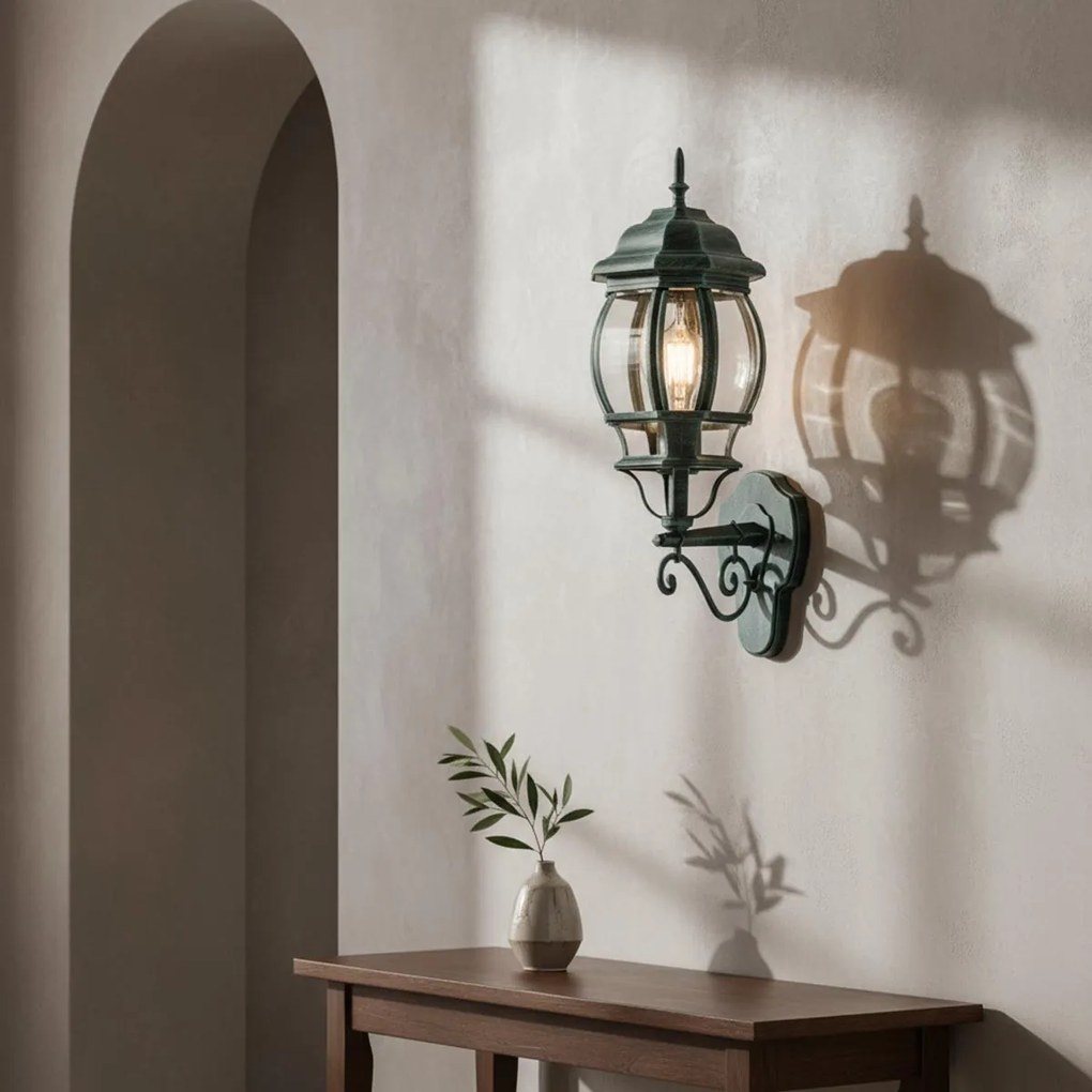 Applique da Esterno Storica E27 IP54 Verde Anticato - Serie BELLINI 1A