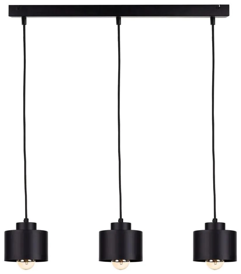 Lampadario a sospensione con filo SIMPLY BLACK 3xE27/60W/230V