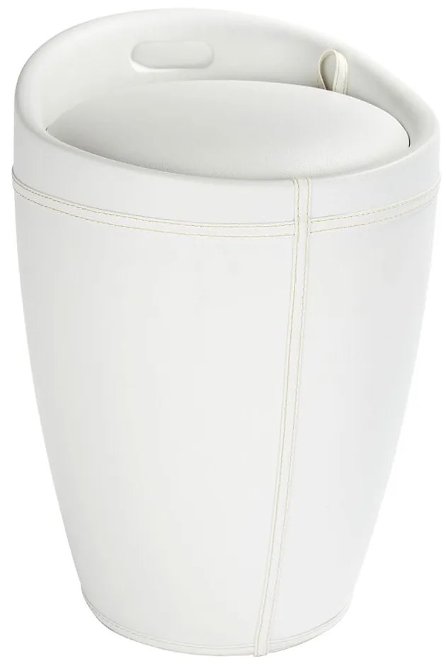 Cesto portabiancheria bianco e sgabello in un unico look, 20 l Candy - Wenko