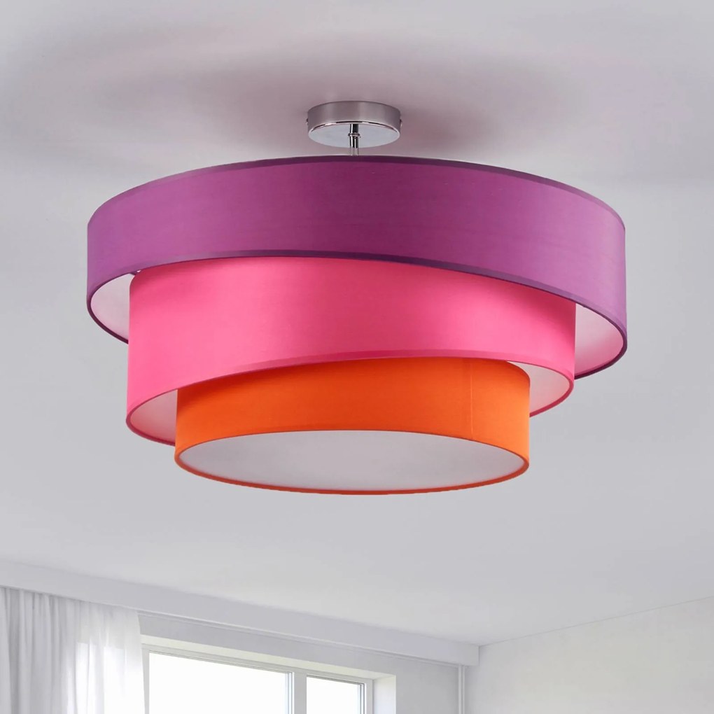 Plafoniera soffitto Melia Lindby, dimmerabile, Violetto / Fucsia / Rosa, Soggiorno / Sala da pranzo, Tessuto / Stoffa / Seta, Moderno, Plafoniera