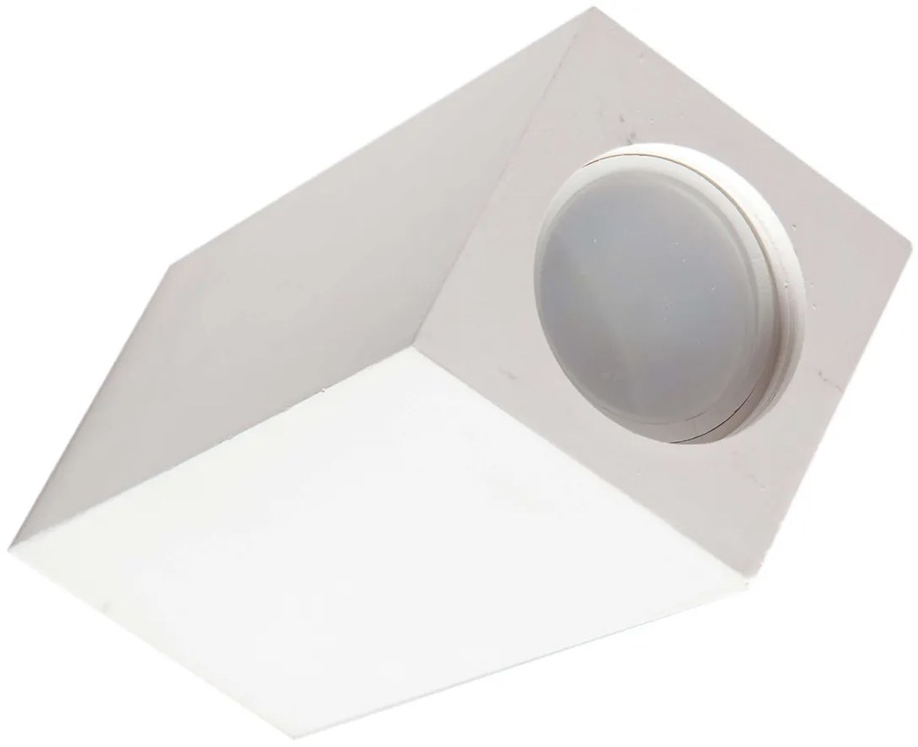Applique da Soffitto in Gesso Pitturabile 70x70x190mm 1xGU10