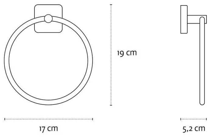 Kamalu - portasciugamani anello in acciaio modello kaman clode-422
