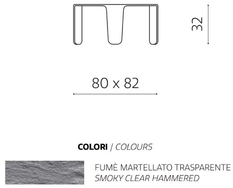 Tavolino tondo NORI in vetro Fumč 80x82 cm