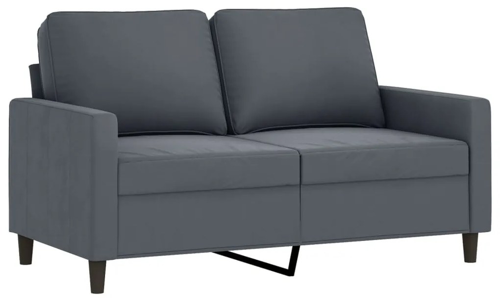 Set di divani 2 pz con cuscini grigio scuro in velluto