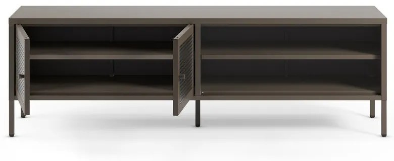 Mobile TV grigio in metallo 160x50x35 cm Layna – Marckeric