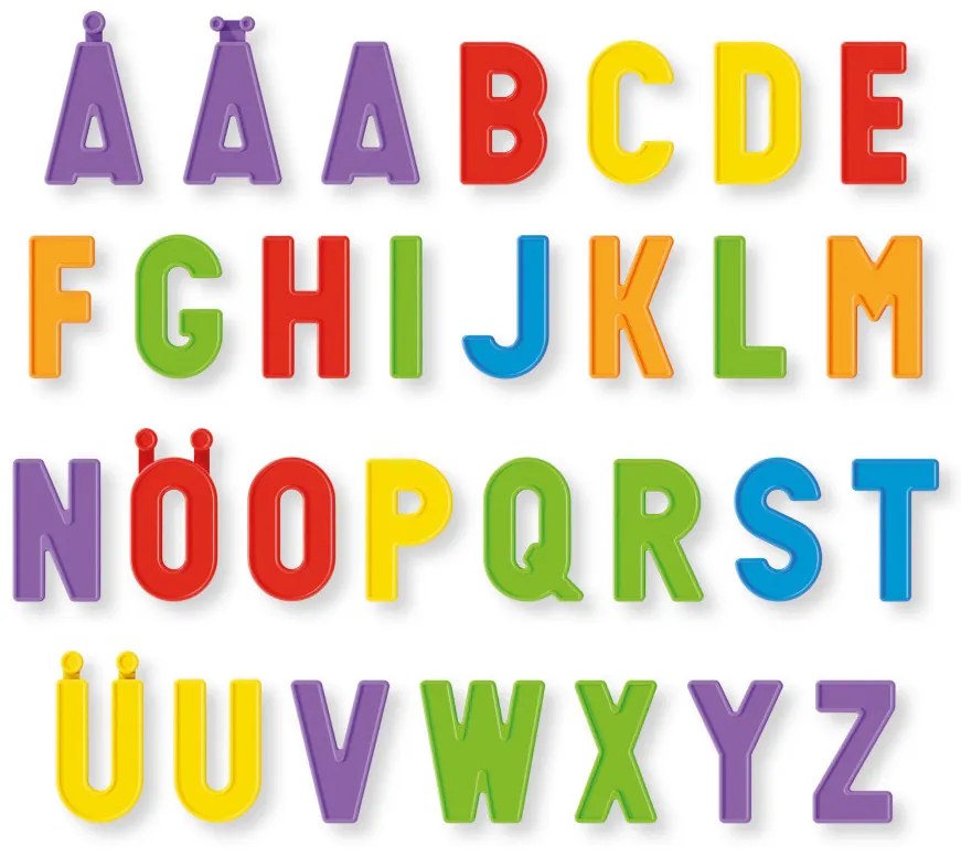 Lavagna magnetica bifacciale con lettere e numeri - 58 magneti