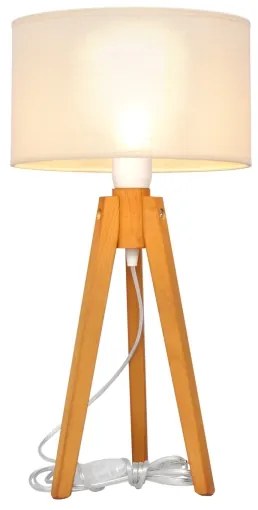 Lampada da tavolo ALBA 1xE27/15W/230V color crema/quercia