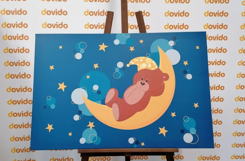 Stampa su tela – Orsetto sulla luna