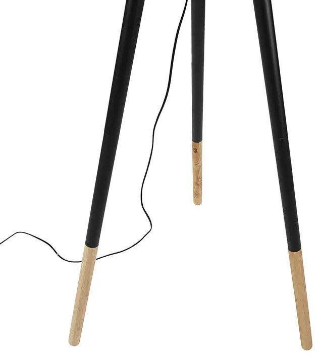 Set di lampada da tavolo e da terra con paralume nero - Pip