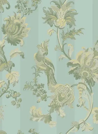 Streifentapete Zerzura von Cole & Son - Duck Egg & Olive