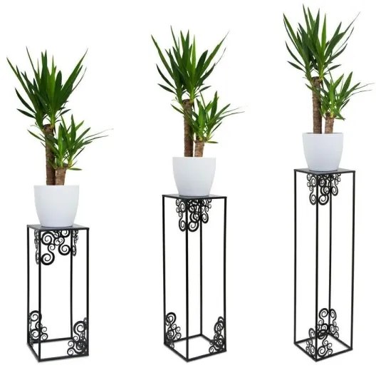 Portafiori 80x24 cm nero