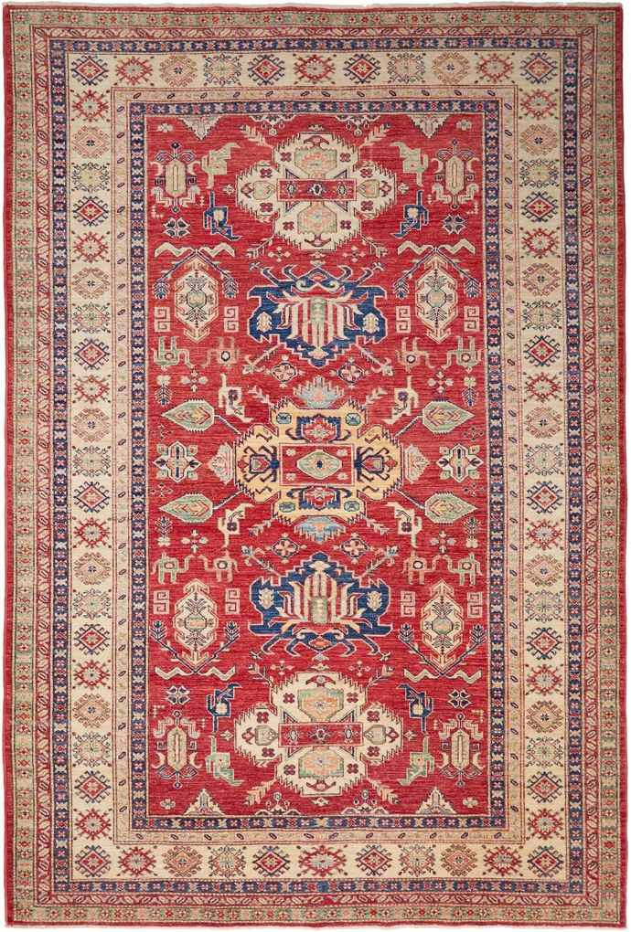 Kazak Tappeto 200 x 290 Rosso (Pakistan) Annodato A Mano