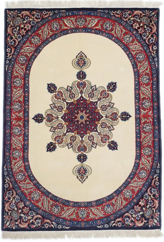 Isfahan Tappeto 150x110 (Iran) Annodato A Mano