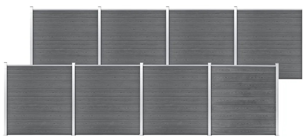 Pannello Di Recinzione İn Wpc 1391x186 Cm Grigio /