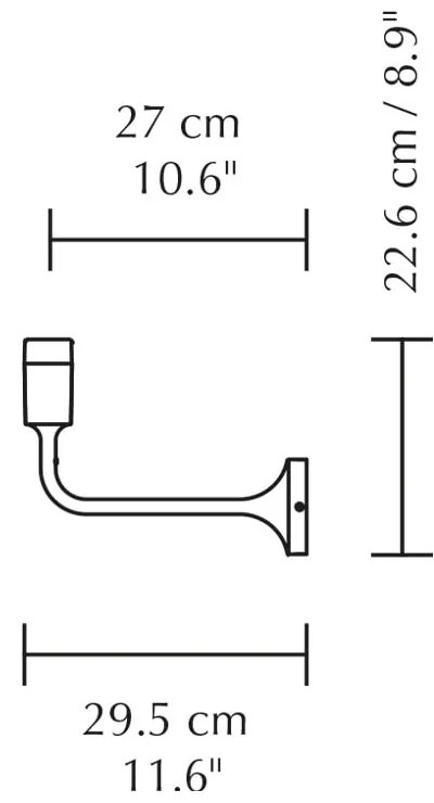 Lampada da parete argentata in metallo senza paralume Santé – UMAGE